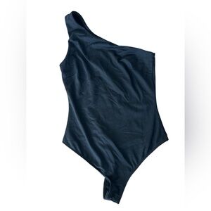 Free People Elegant One Shoulder Bodysuit Black Size XS